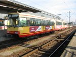 A local Strassenbahn set at Karlsruehe Bahnhof